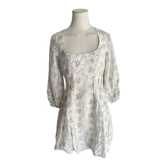 H&M x Brock Collection Floral Balloon Puff Sleeve Mini Dress Sundress Sun Size S - Picture 12 of 16